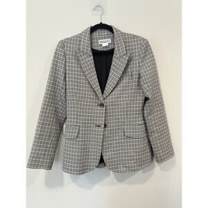 Argent Made in the USA 2 Button Wool Blend Blazer in Grey Houndstooth Size 10
